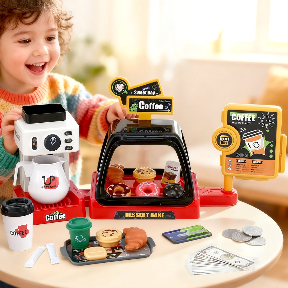 Keezi Kids Pretend Role Play Toy Coffee Shop