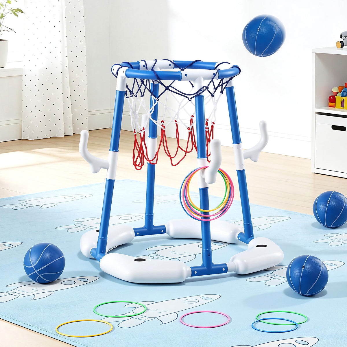 Keezi Kids Basketball Hoop with 4 balls Ring Toss Sports Pool