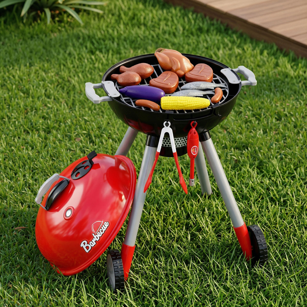 Keezi Kids Pretend Kitchen BBQ Playset Role Play Toy