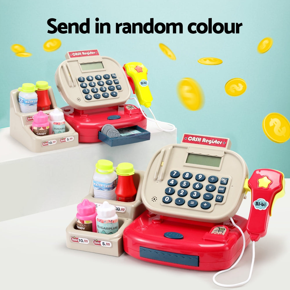 Keezi Kids Cash Register Calculator Pretend Play Shops Money Checkout