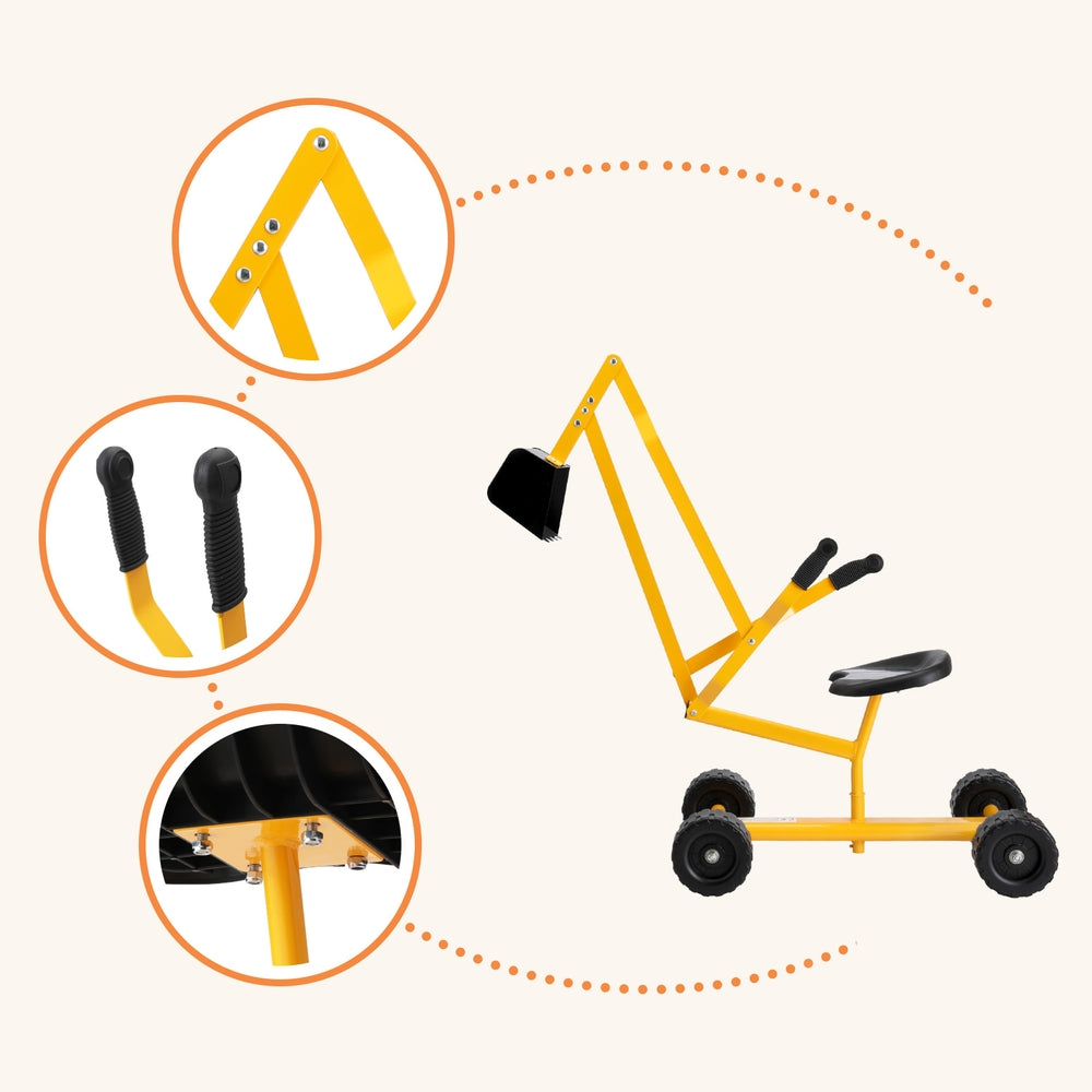 Keezi Kids Ride On Car Digger Bulldozer Sandpit Play Toys Rotate Seat