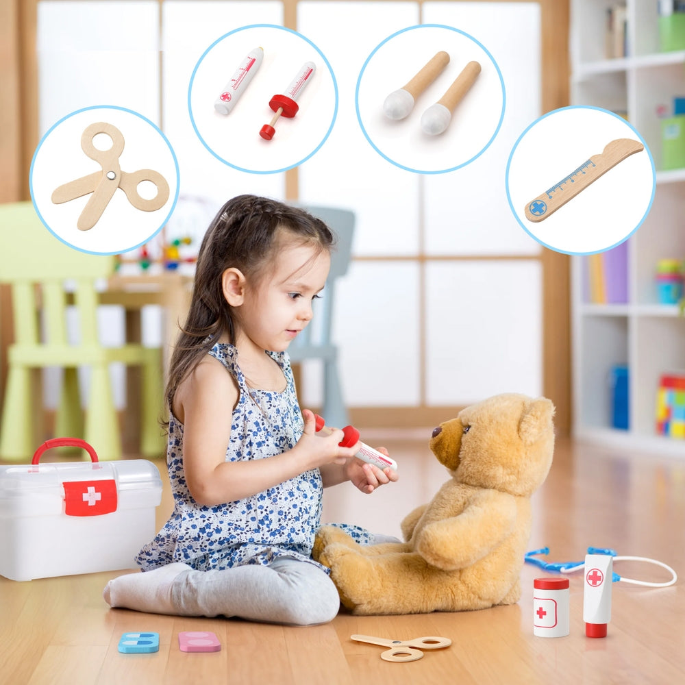 Keezi Kids Doctor Nurse Medical Case Pretend Play Set Stethoscope