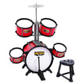 Keezi Kids 7 Piece Drum Set with Stool, Red