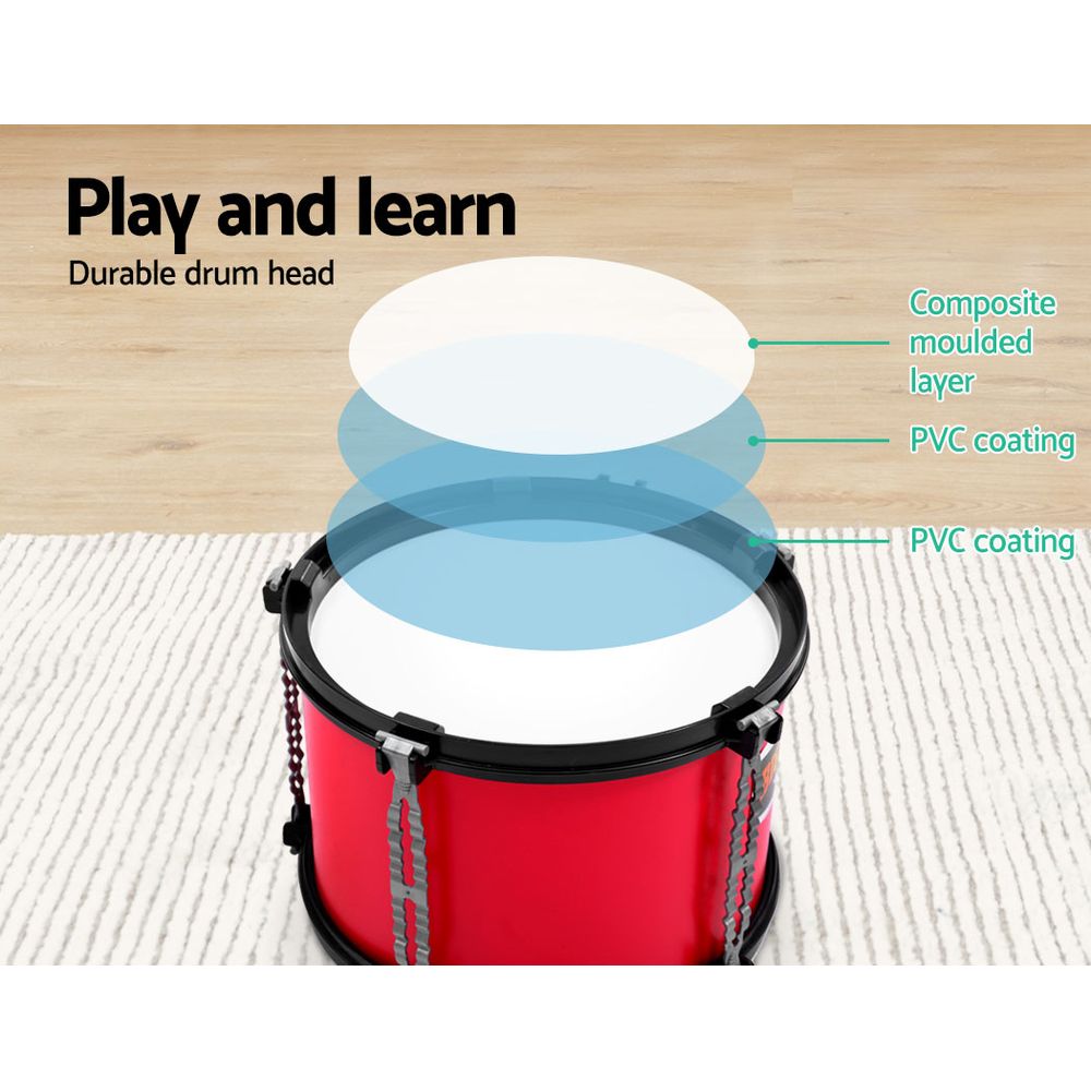 Keezi Kids 7 Piece Drum Set with Stool, Red