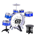 Keezi Kids Drum Set with Stool, Blue