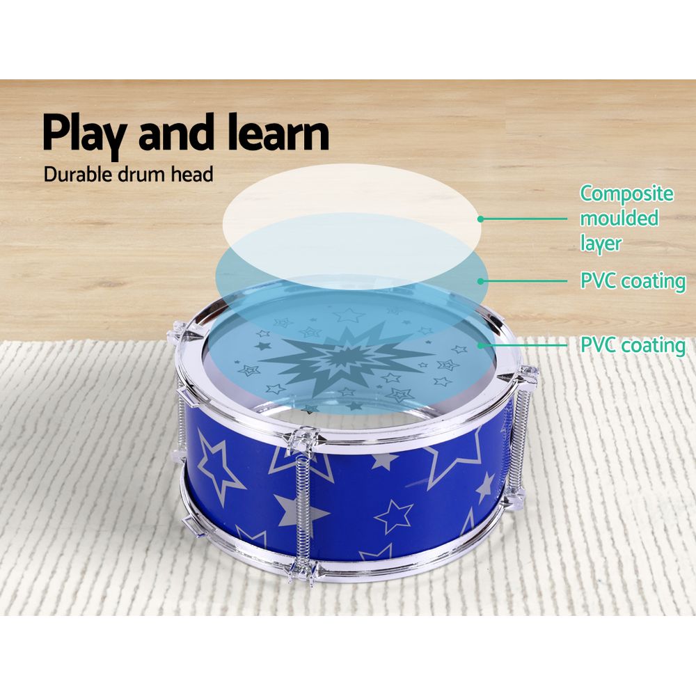 Keezi Kids Drum Set with Stool, Blue