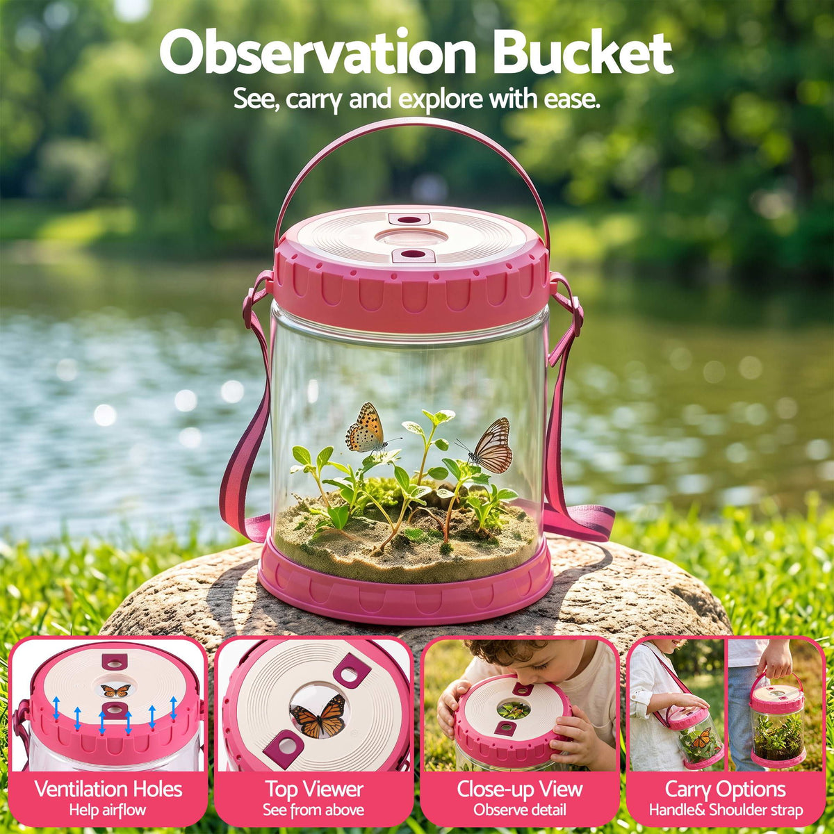 Keezi Kids Bug Catcher Kit 12pc Outdoor Explorer Toys Insect Viewer