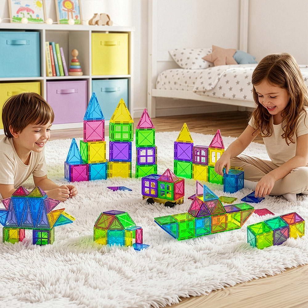 Keezi 120pcs Kids Magnetic Tiles Blocks Building Educational Toys
