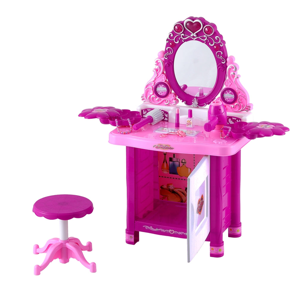 Keezi Kids Pretend Makeup Play Set Dressing Table Chair Girls Toys
