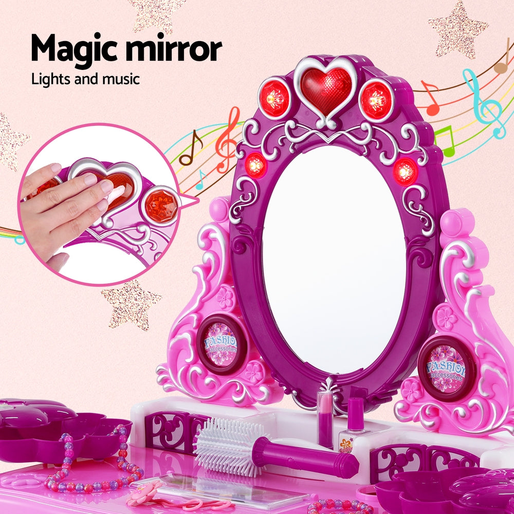 Keezi Kids Pretend Makeup Play Set Dressing Table Chair Girls Toys