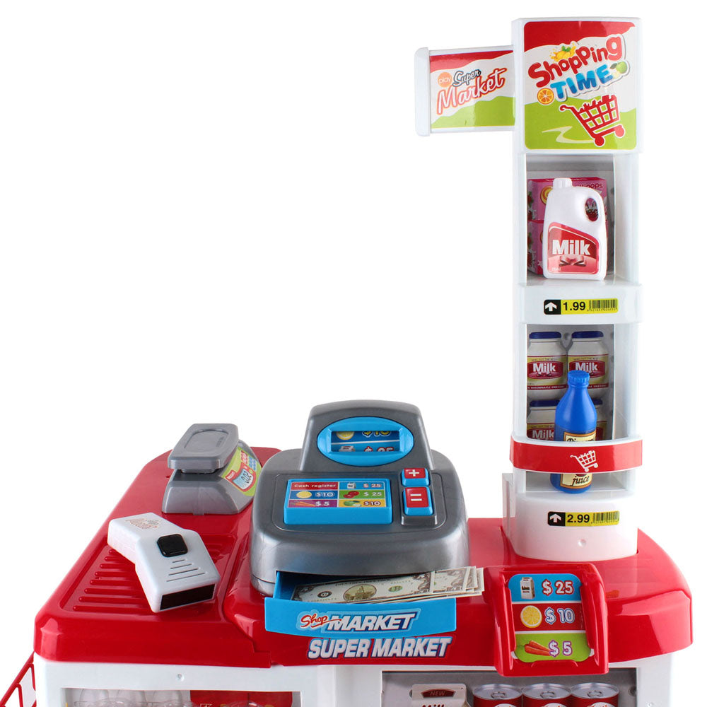 Keezi Kids Pretend Role Play Supermarket 24 Piece Playset Cash