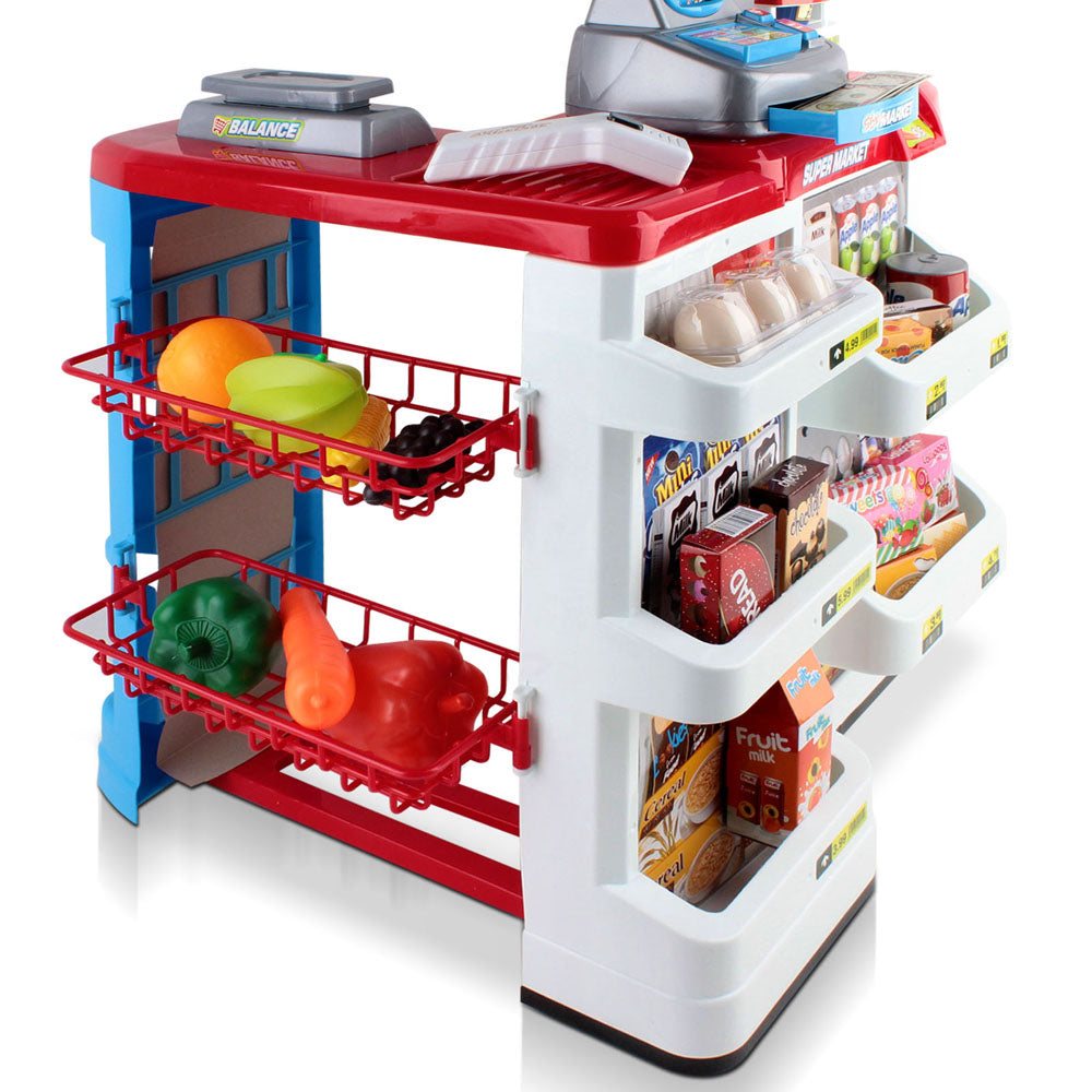 Keezi Kids Pretend Role Play Supermarket 24 Piece Playset Cash