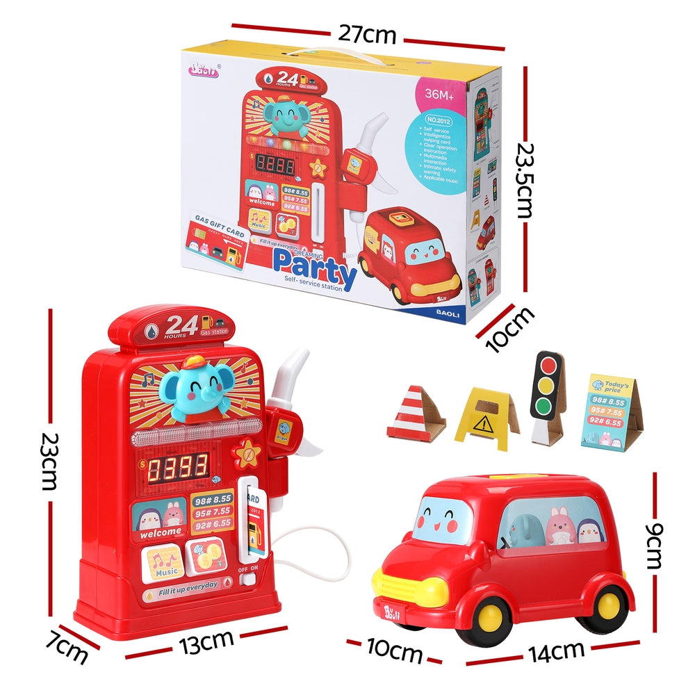 Keezi Kids Gas Petrol Station Pumper Pretend Play Toys Car Music Card