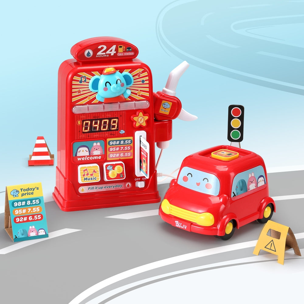 Keezi Kids Gas Petrol Station Pumper Pretend Play Toys Car Music Card