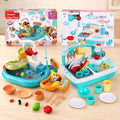 Keezi Kids Pretend Kitchen Sink and Water Playset Fishing Game Toys