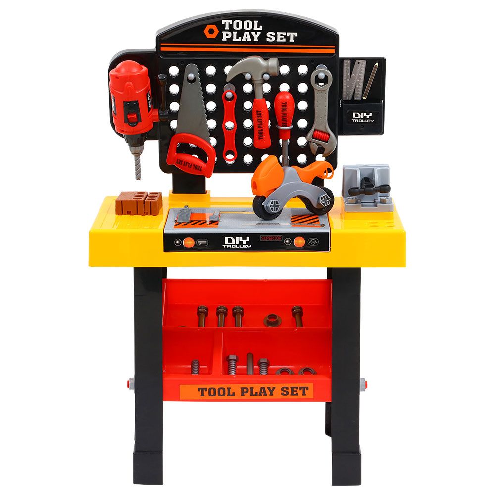 Keezi Kids Pretend Workbench DIY Tools 54 Piece Children Role Play