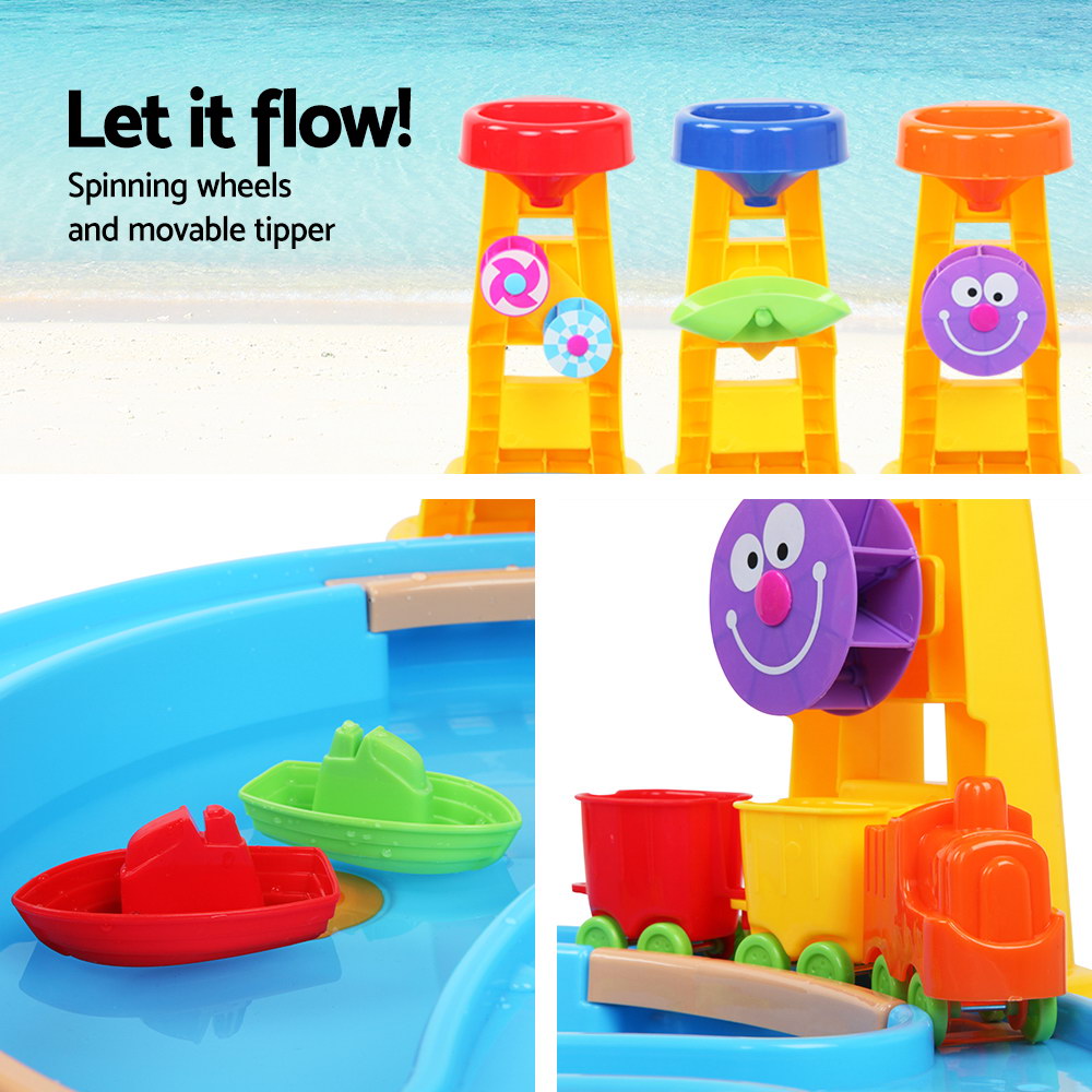 Keezi Kids Sandpit Pretend Play Set Water Sand Table Children Outdoor