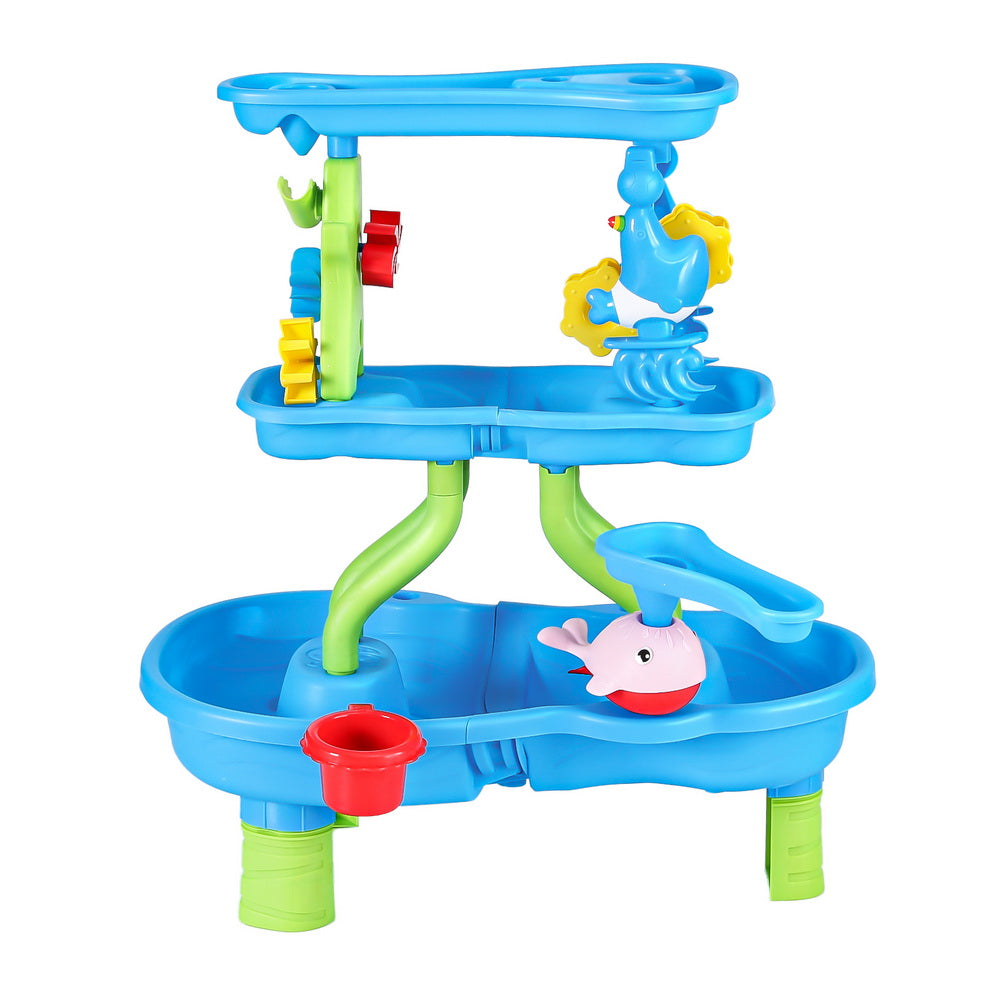 Keezi Kids Sand and Water Table 4-Tier Waterfall Sandpit Toys Beach