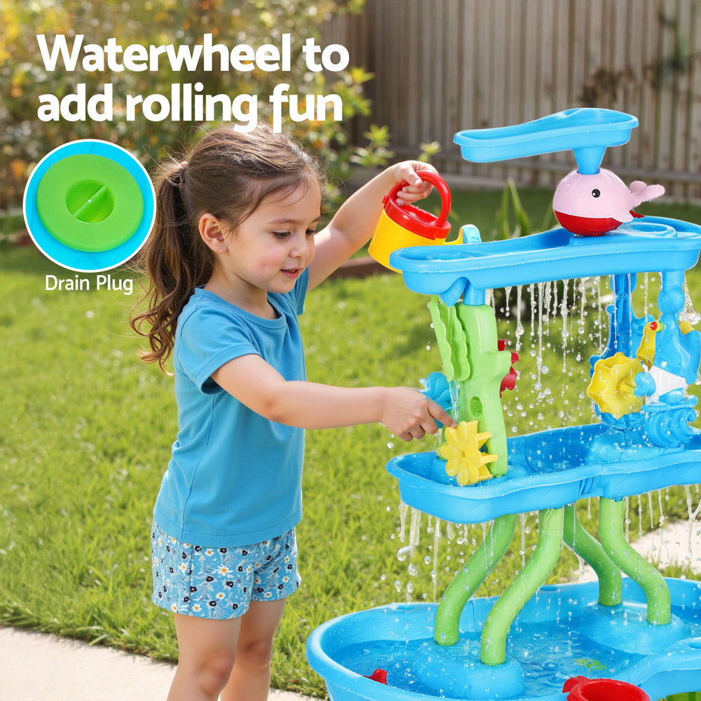 Keezi 4 Tier Sand and Water Table with Waterwheel, photo 5 of 6