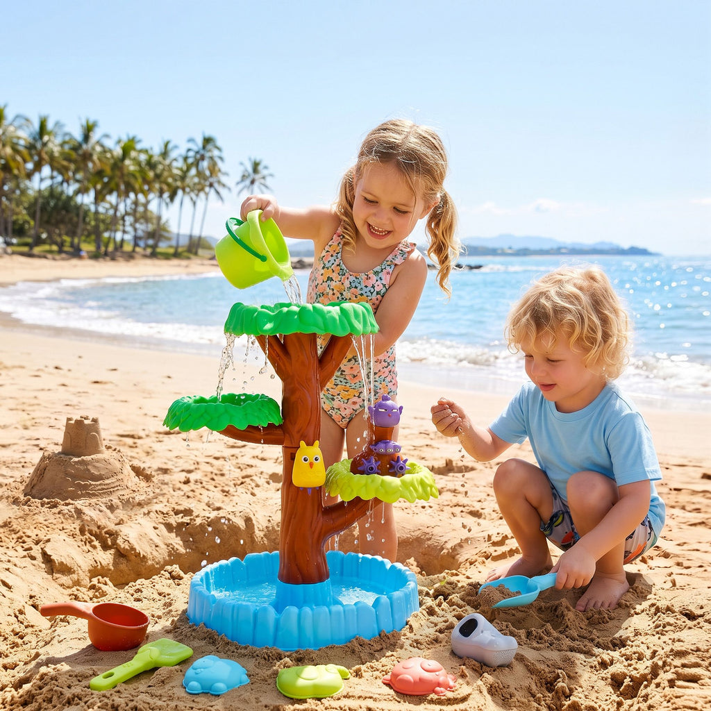 Keezi 62cm Tree Water Table Kids Sandpit Toys Set with Shovels Molds