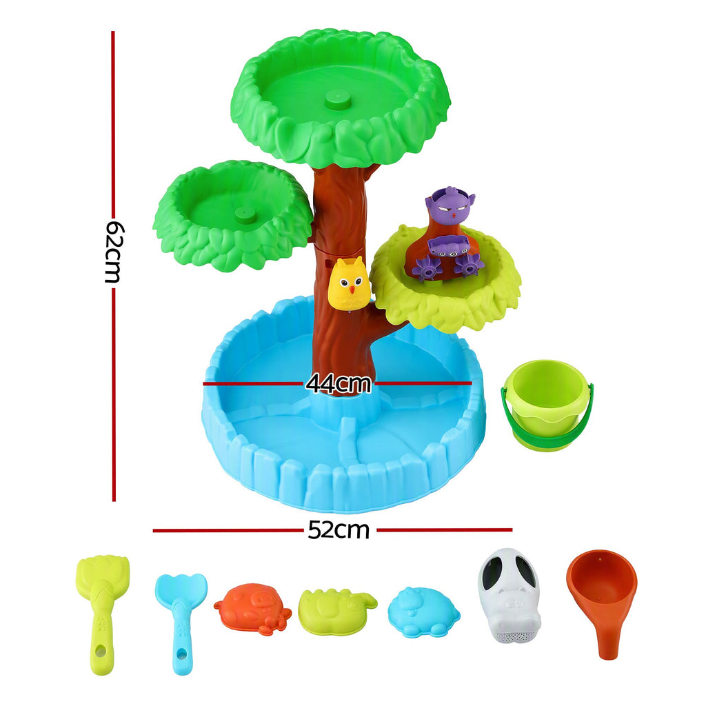 Keezi 62cm Tree Water Table Kids Sandpit Toys Set with Shovels Molds
