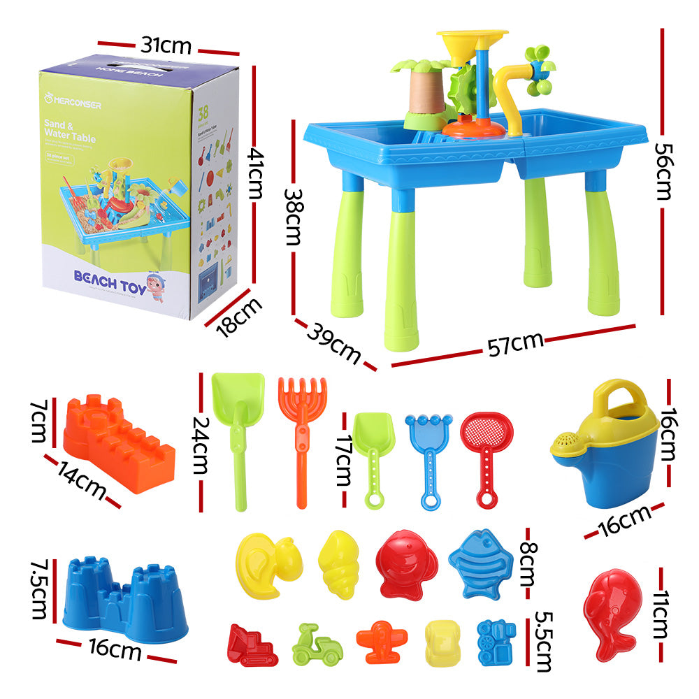 Keezi Kids Sand and Water Table Windmill Shovel Outdoor Sandpit Toys