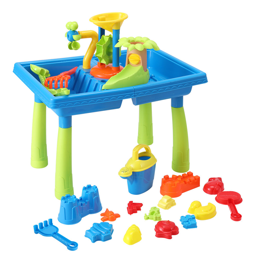 Keezi Kids Sand and Water Table Windmill Shovel Outdoor Sandpit Toys