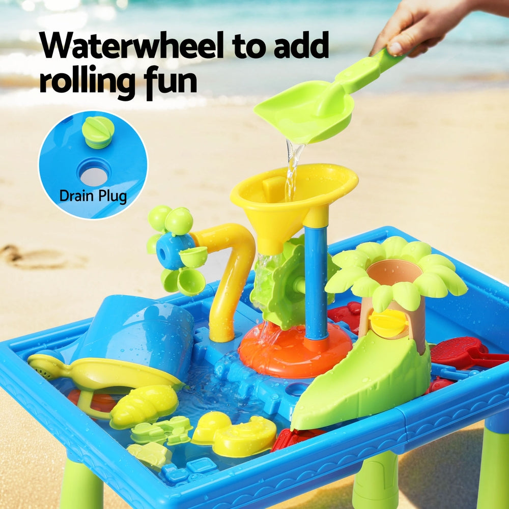 Keezi Kids Sand and Water Table Windmill Shovel Outdoor Sandpit Toys