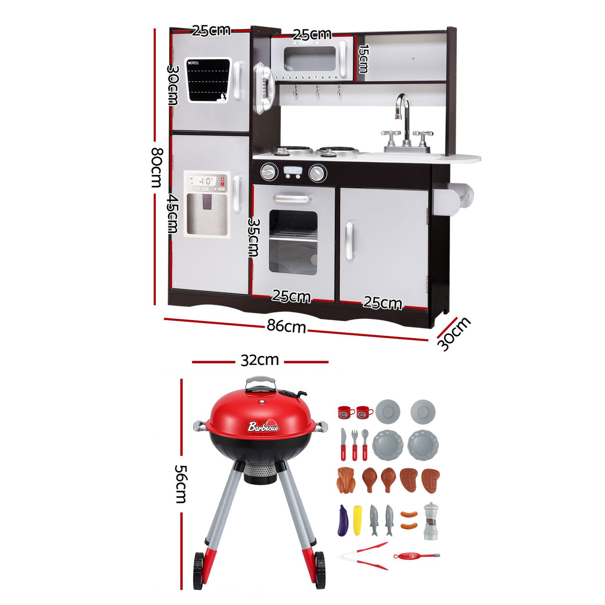 Keezi Kids Kitchen Playset BBQ Grill Toy