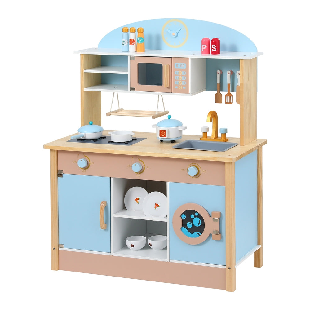 Keezi Kids Wooden Pretend Kitchen Play Sets Cooking Toys Pot Pan