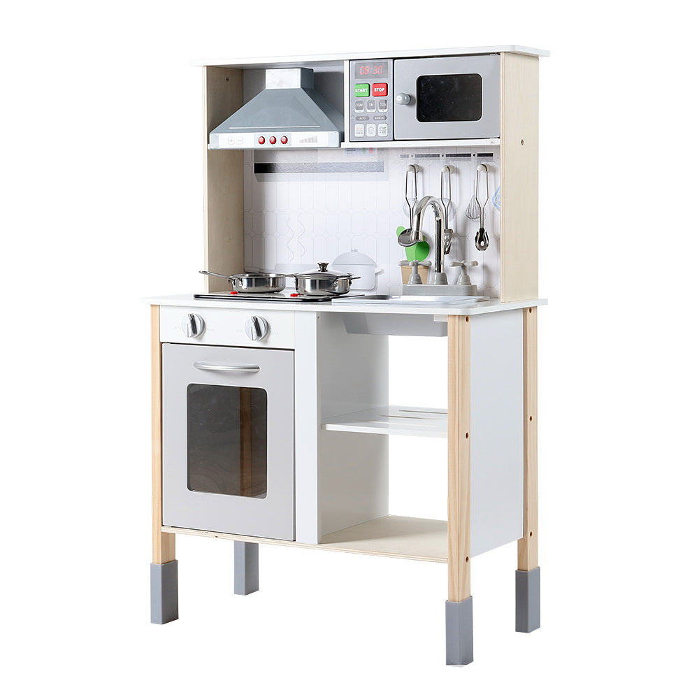 Keezi Kids Kitchen Play Set Wooden Pretend Toys Cooking Children