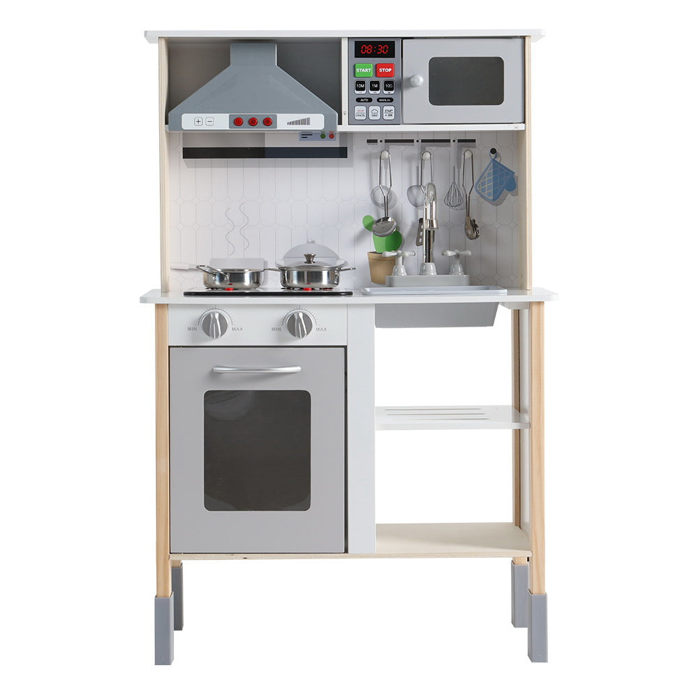 Keezi Kids Kitchen Play Set Wooden Pretend Toys Cooking Children