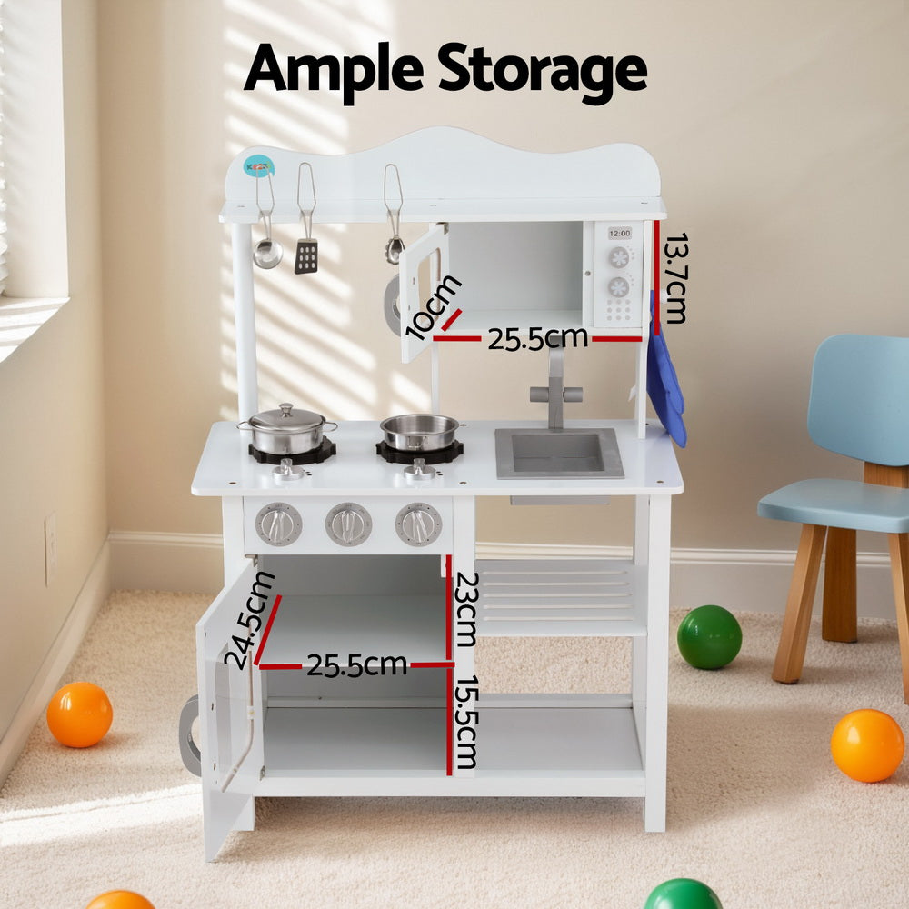 Keezi Kids Kitchen Play Set Wooden Pretend Toys Cooking Children
