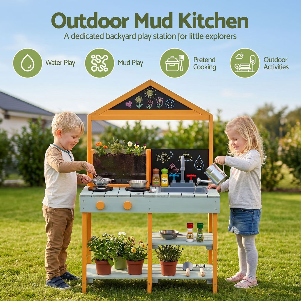 Keezi Kids Mud Kitchen Play Kitchen Toy Kitchen Set