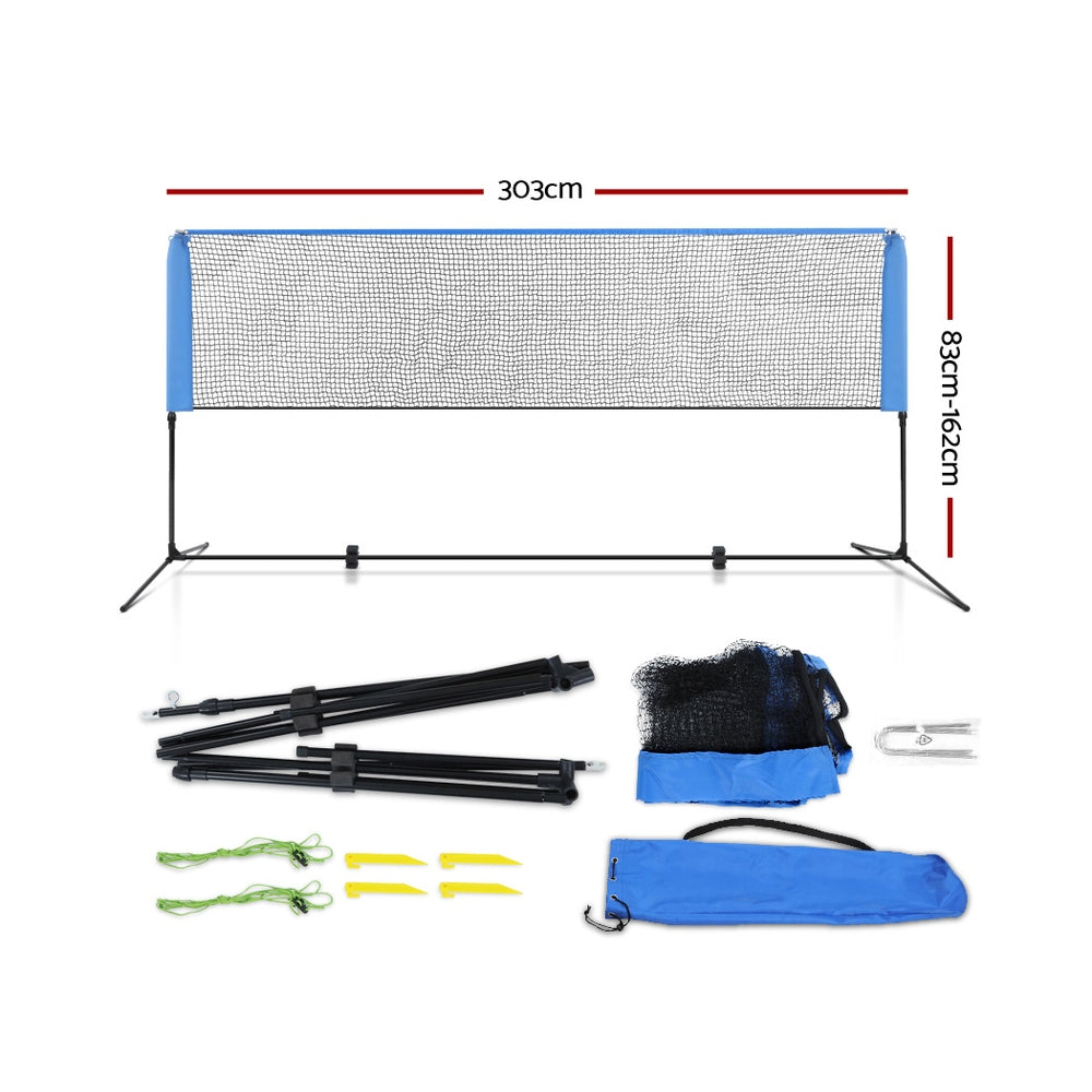 Everfit 3m Badminton Tennis Net Portable Volleyball Kit Adjustable