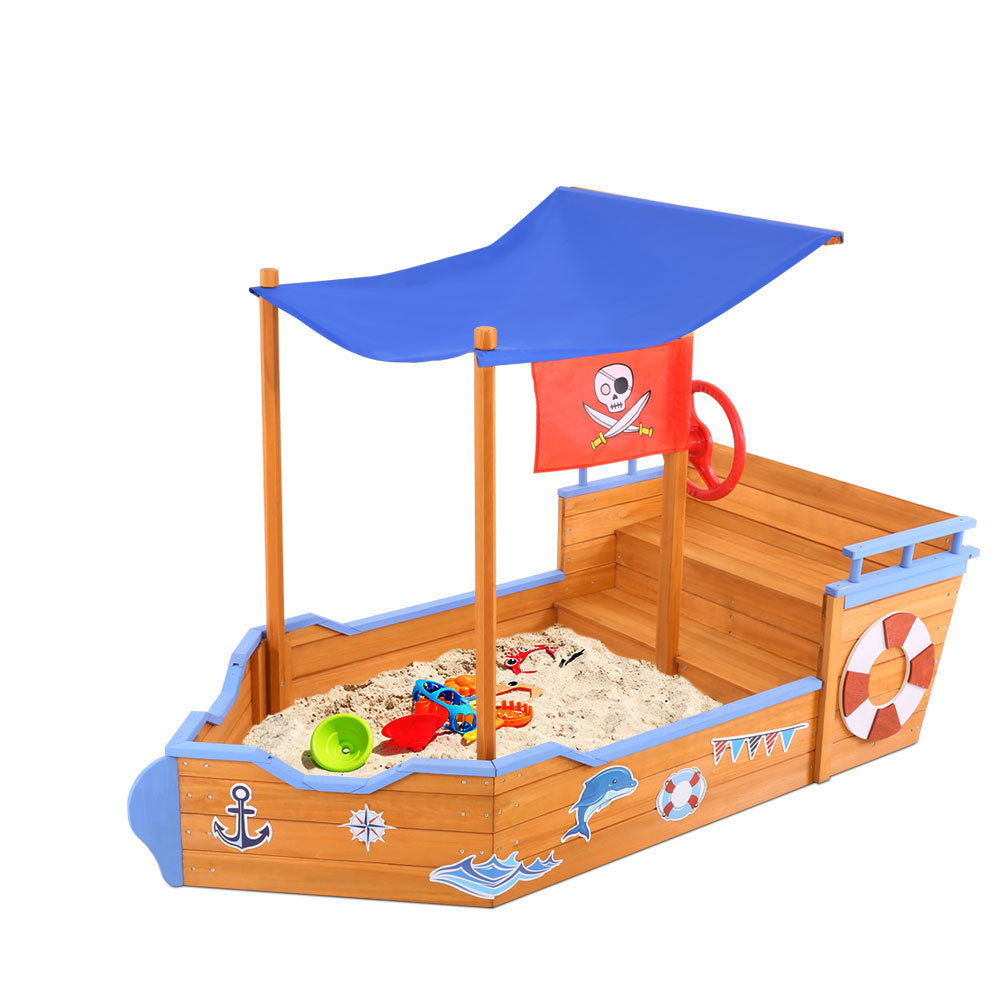 Keezi Kids Sandpit Wooden Boat Sand Pit