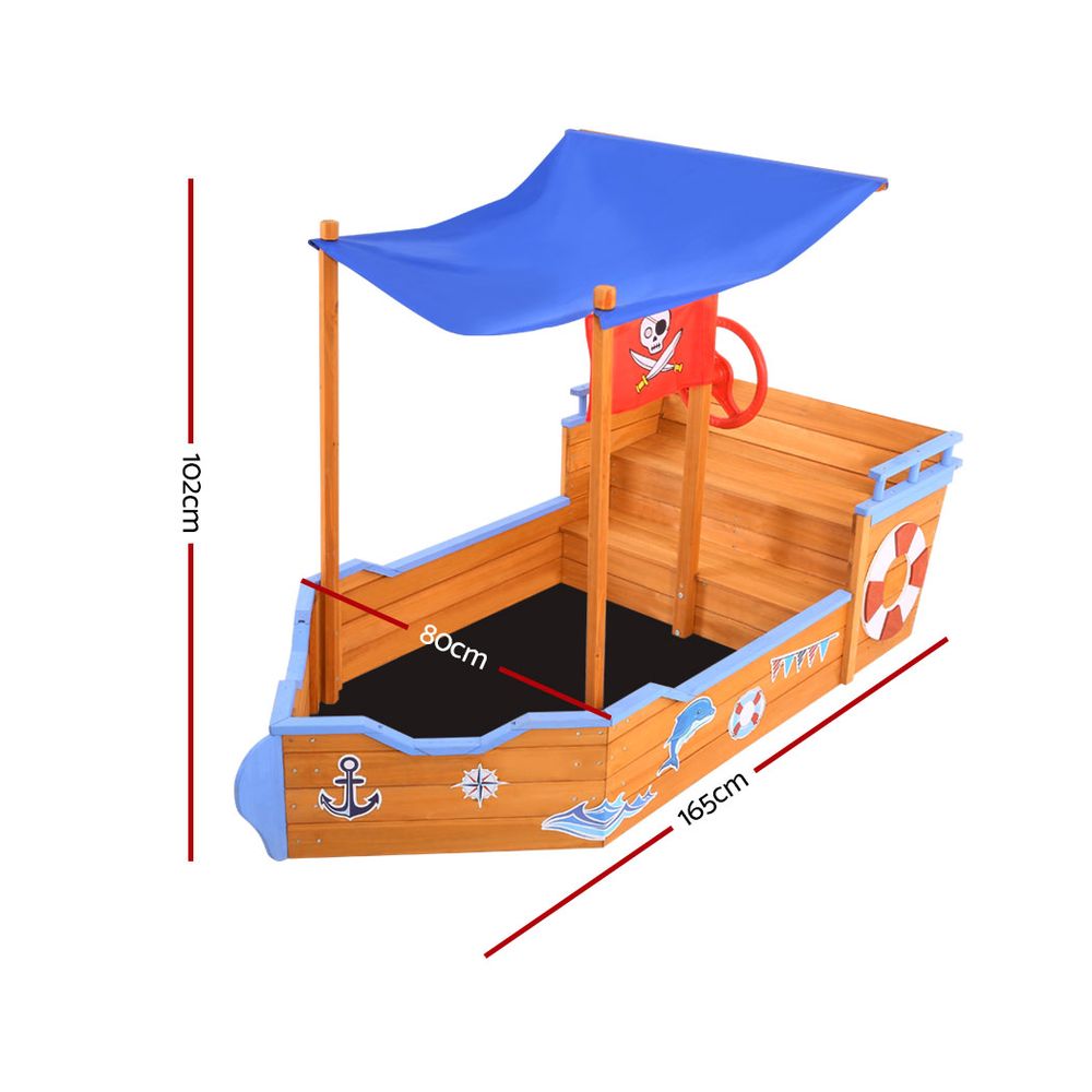 Keezi Kids Sandpit Wooden Boat Sand Pit