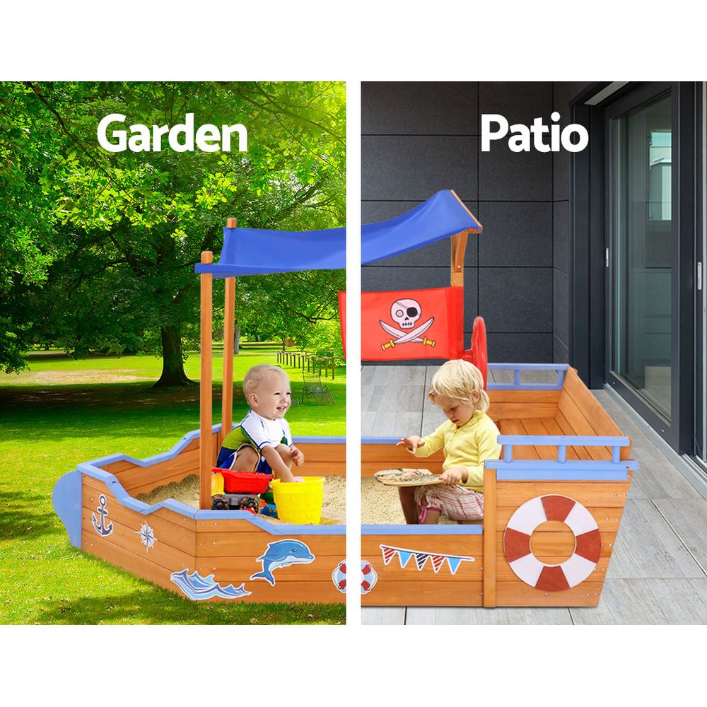 Keezi Kids Sandpit Wooden Boat Sand Pit