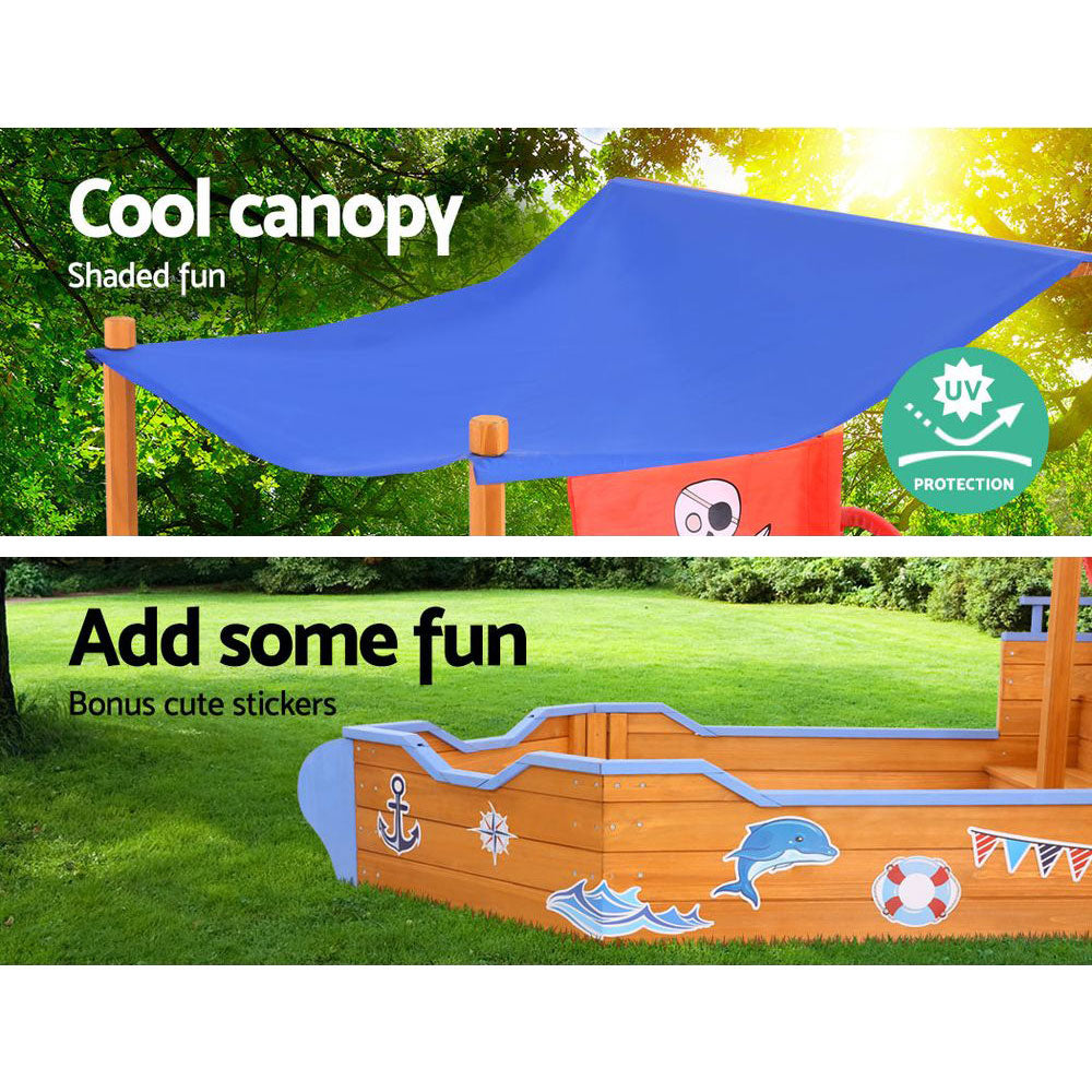 Keezi Kids Sandpit Wooden Boat Sand Pit