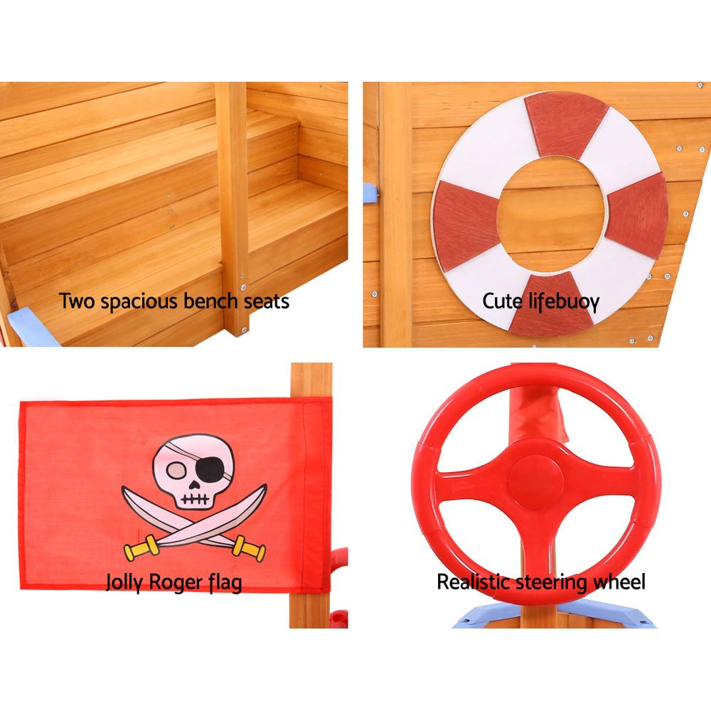 Keezi Kids Sandpit Wooden Boat Sand Pit
