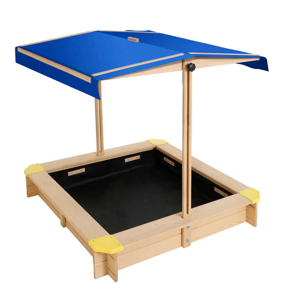 Keezi Kids Sandpit Wooden Sandbox Sand Pit