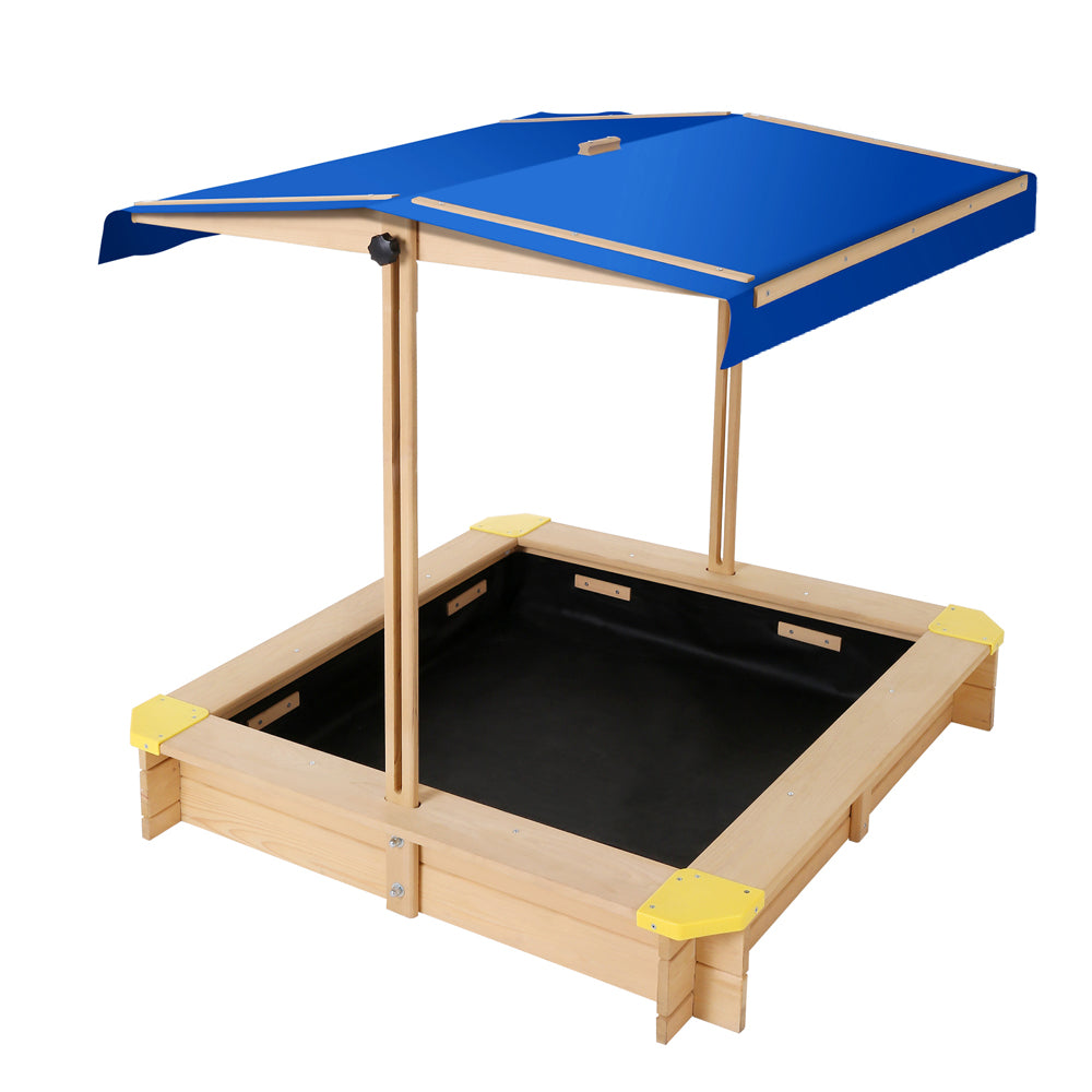 Keezi Kids Sandpit Wooden Sandbox Sand Pit