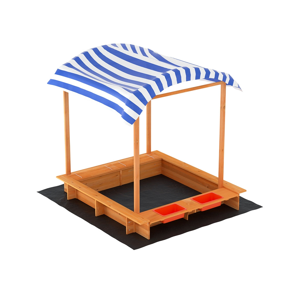 Keezi Kids Sandpit Wooden Sandbox Sand Pit