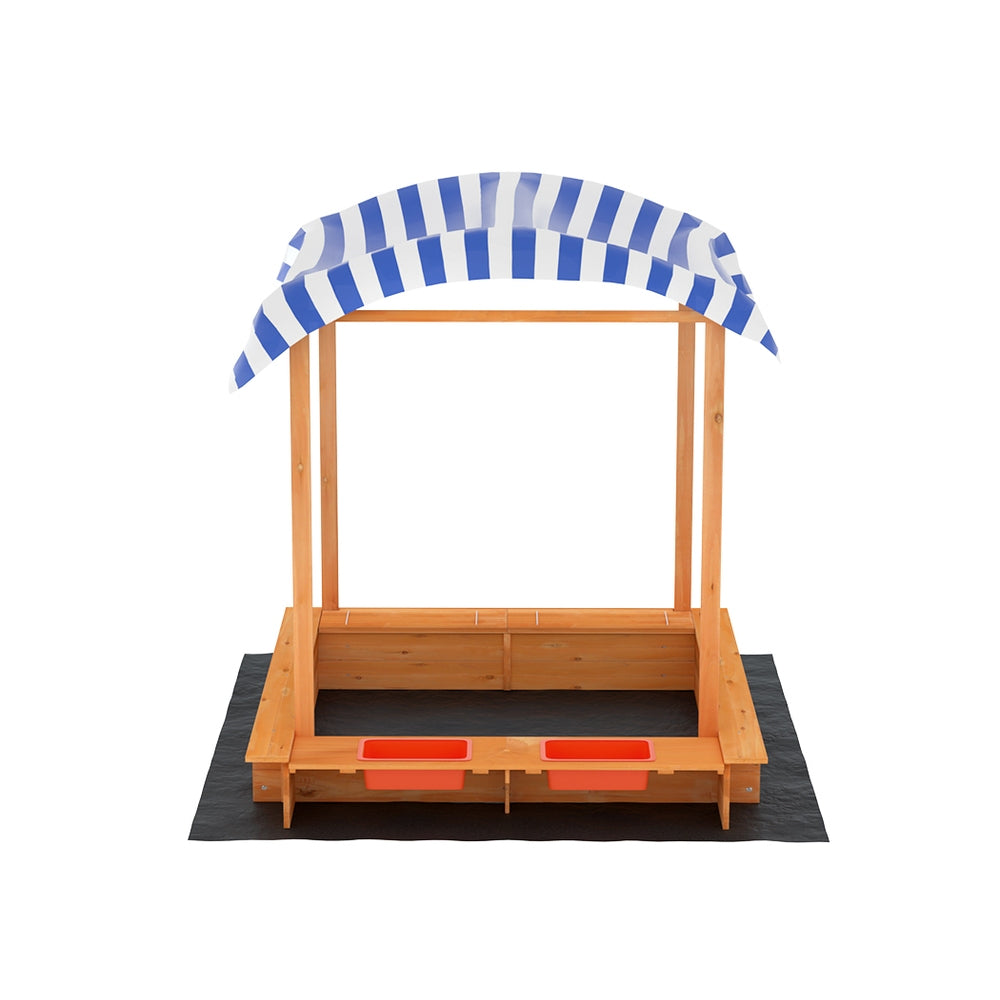 Keezi Kids Sandpit Wooden Sandbox Sand Pit