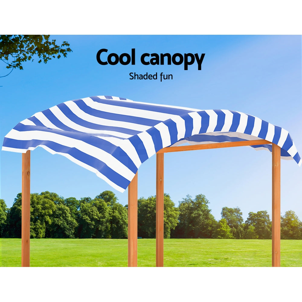 Keezi Kids Sandpit Wooden Sandbox Sand Pit