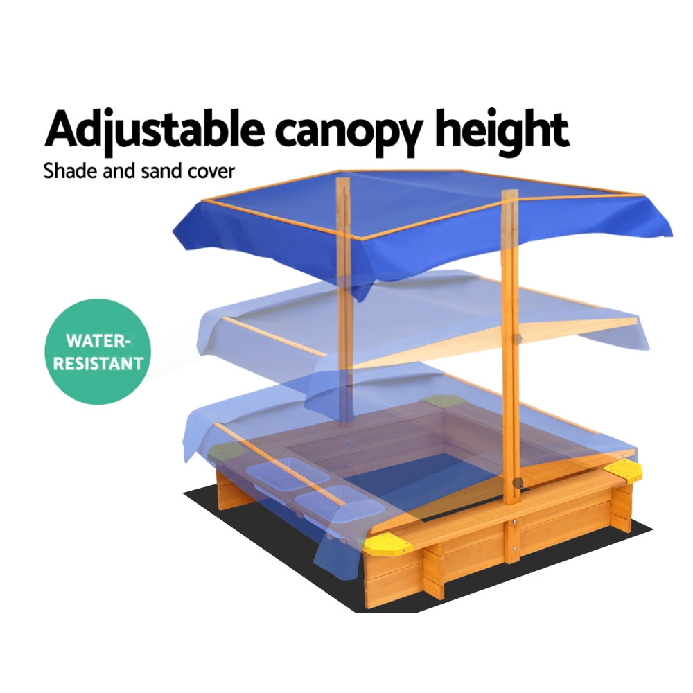 Keezi Kids Sandpit Wooden Sandbox Sand Pit