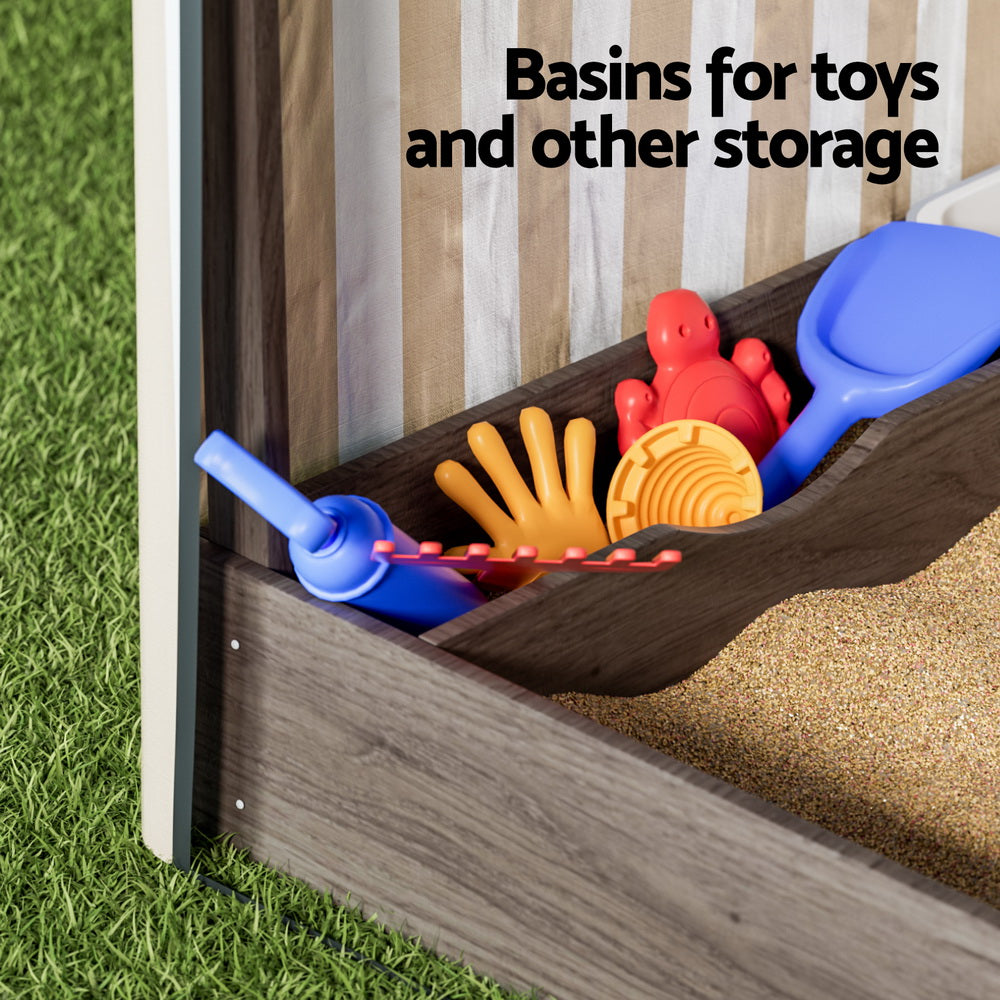 Keezi Kids Sandpit Wooden Sandbox Sand Pit