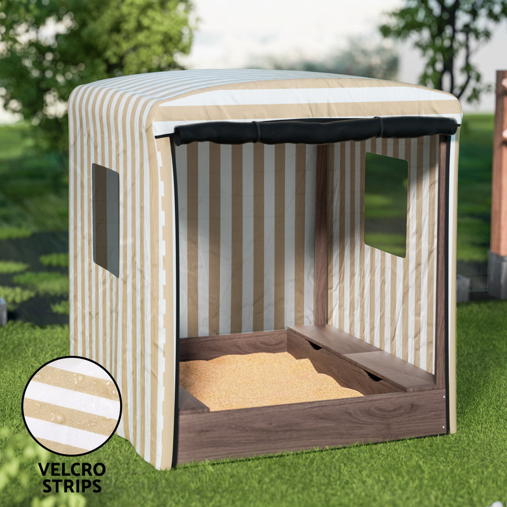 Keezi Kids Sandpit Wooden Sandbox Sand Pit
