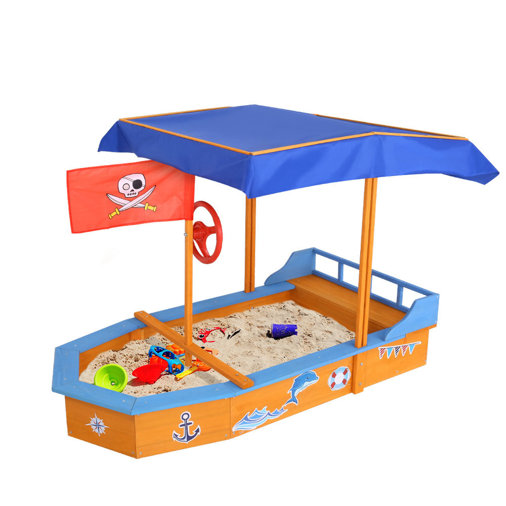 Keezi Kids Sandpit Wooden Boat Sand Pit