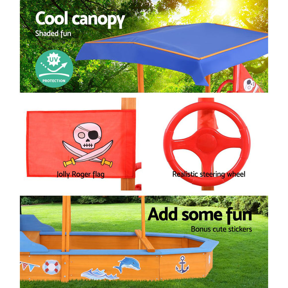 Keezi Kids Sandpit Wooden Boat Sand Pit